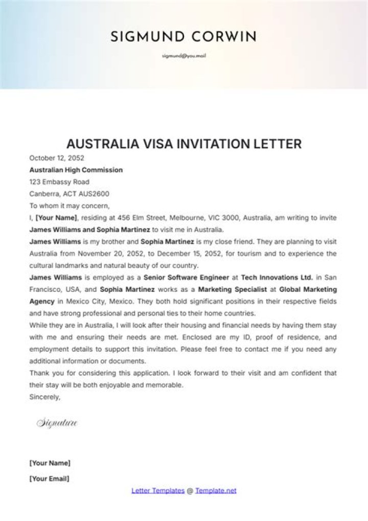 Can I mail a letter to Australia?
