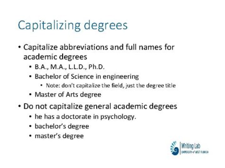Do you capitalize engineering degree?
