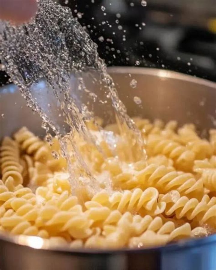 Do you rinse pasta with cold or hot water?