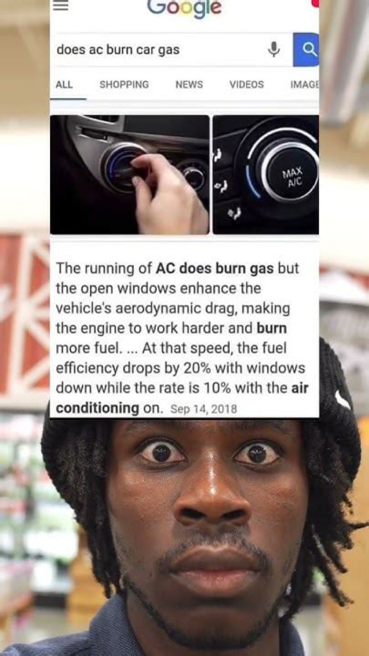 Does AC burn car gas?