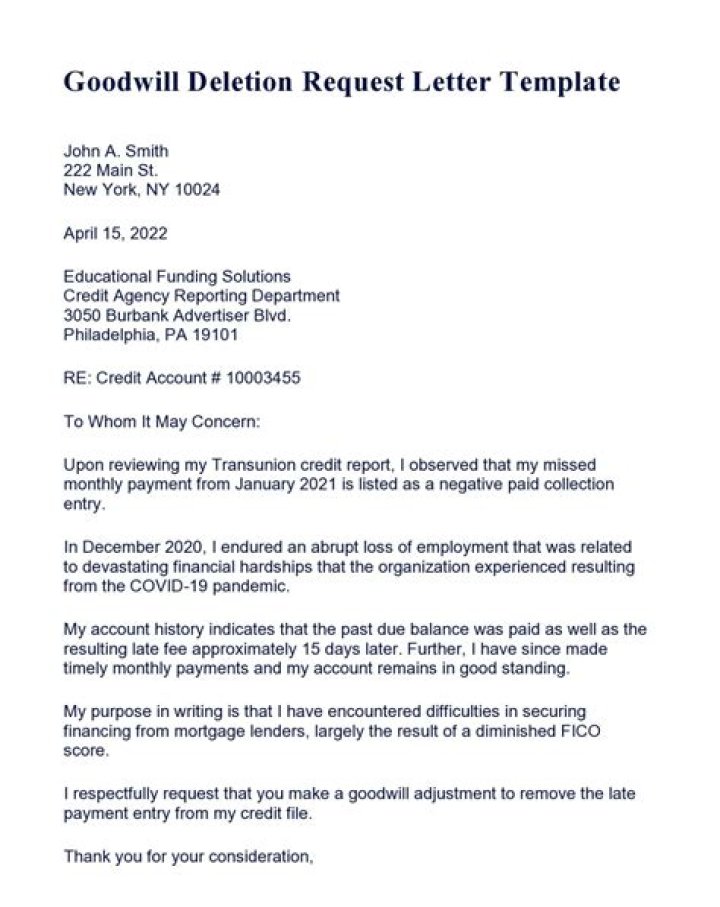 How do I get a goodwill request for deletion?