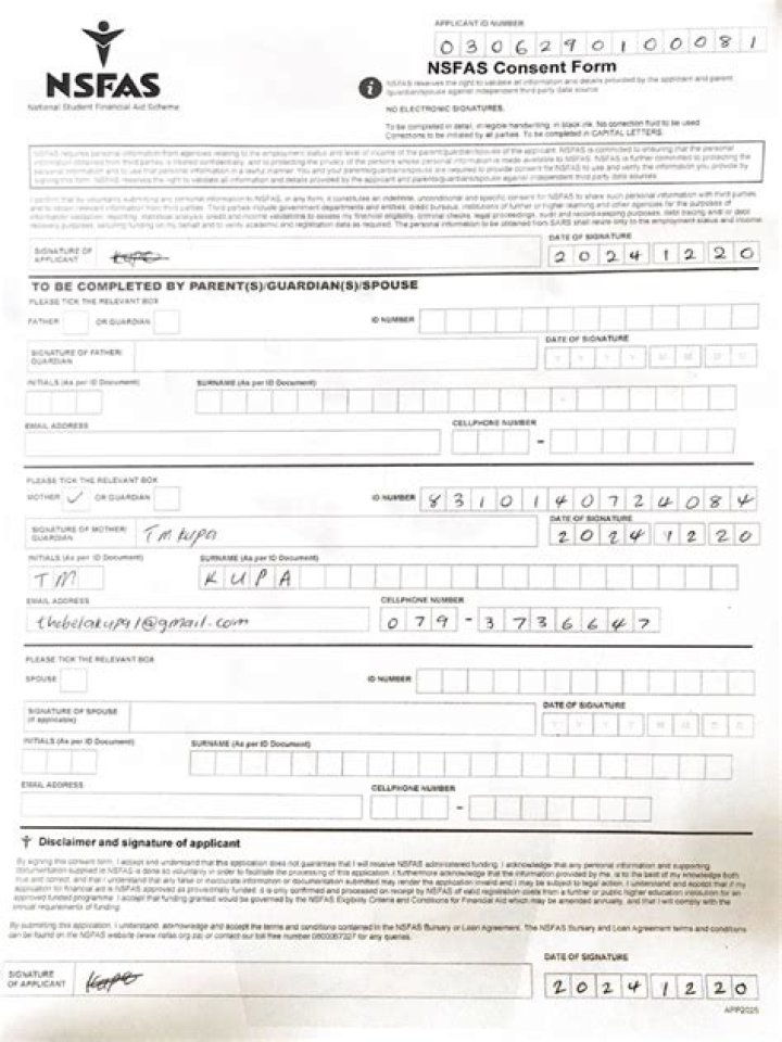 How do I sign a NSFAS loan agreement form?