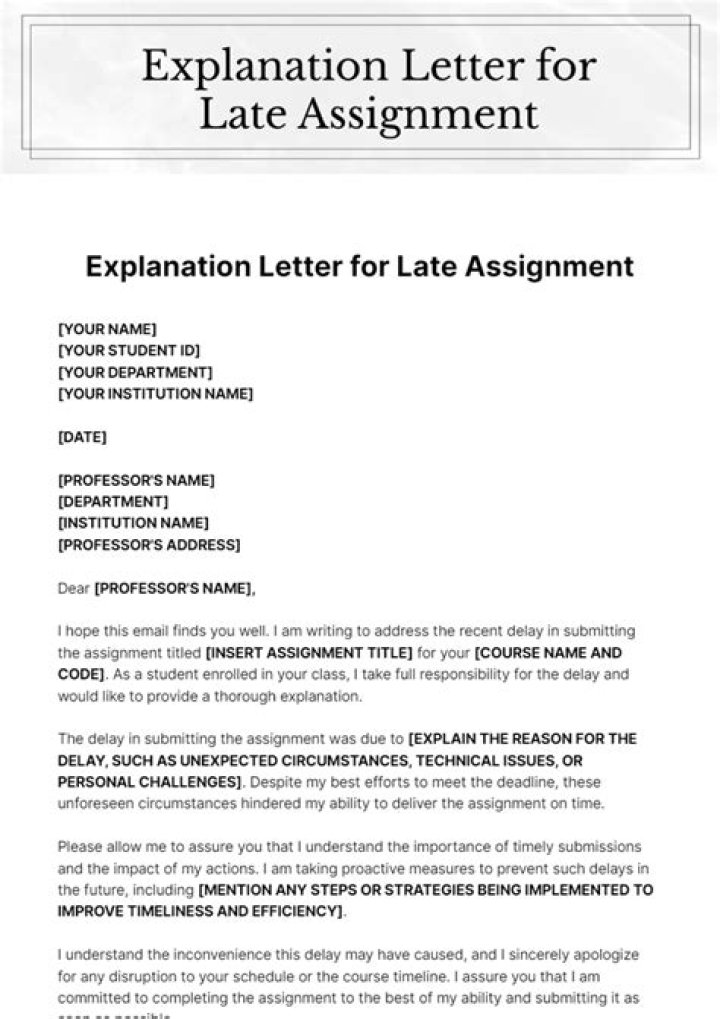 How do I write a late explanation letter?