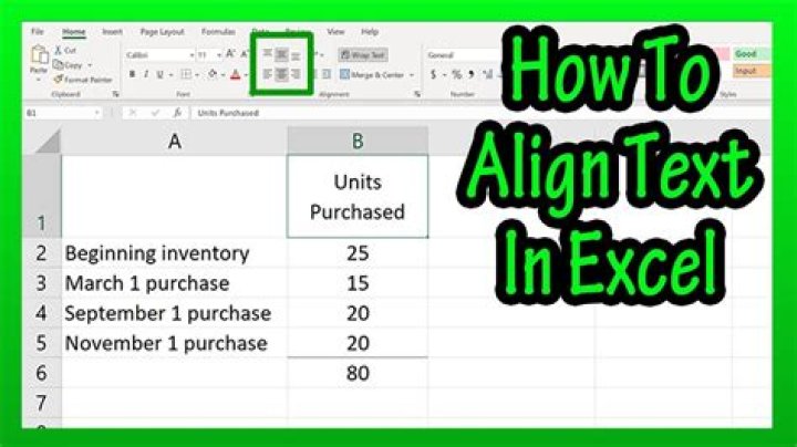 How do you align a table in Excel?