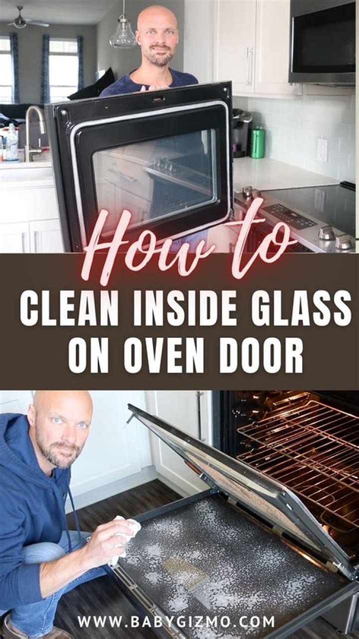 How do you clean the glass inside the oven door?