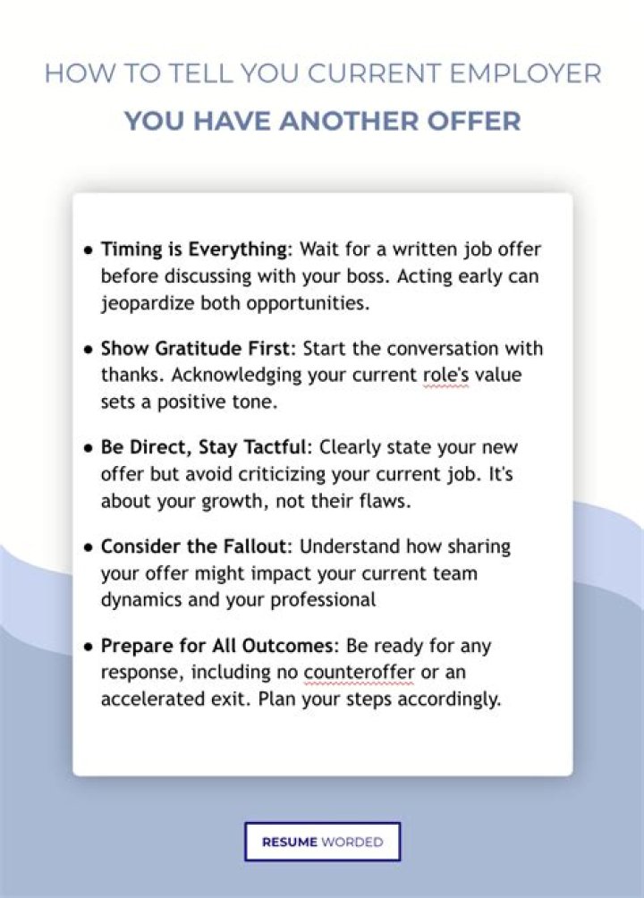 How do you inform the hiring manager of another offer?