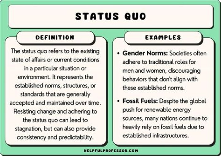 How do you oppose status quo?