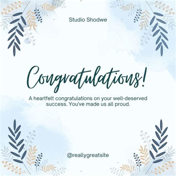 How do you say congratulations in a unique way?