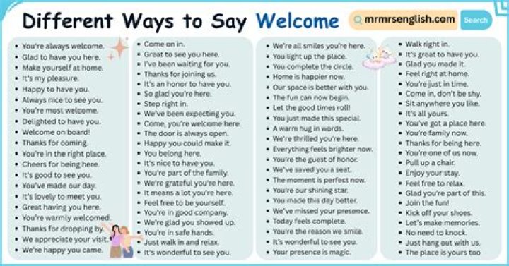 How do you say warm welcome?