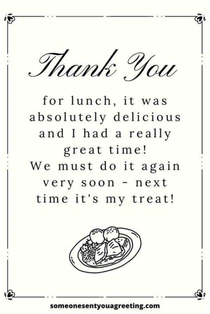 How do you thank for lunch treats?
