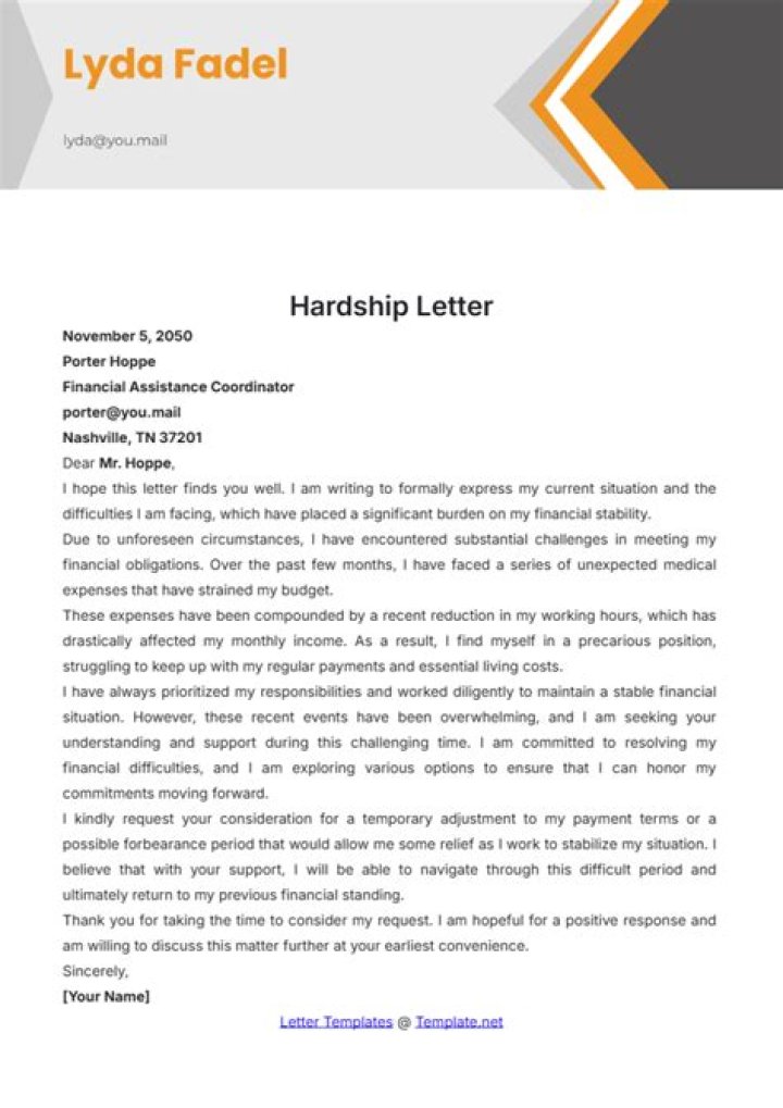 How do you write a hardship letter for a mortgage?
