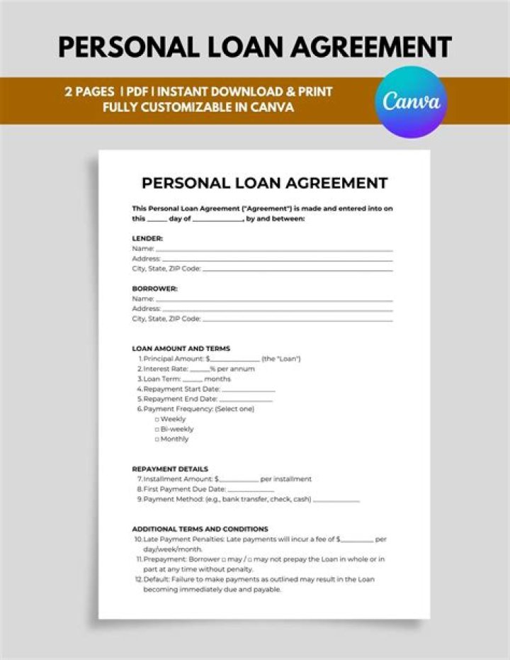How do you write a money loan agreement?