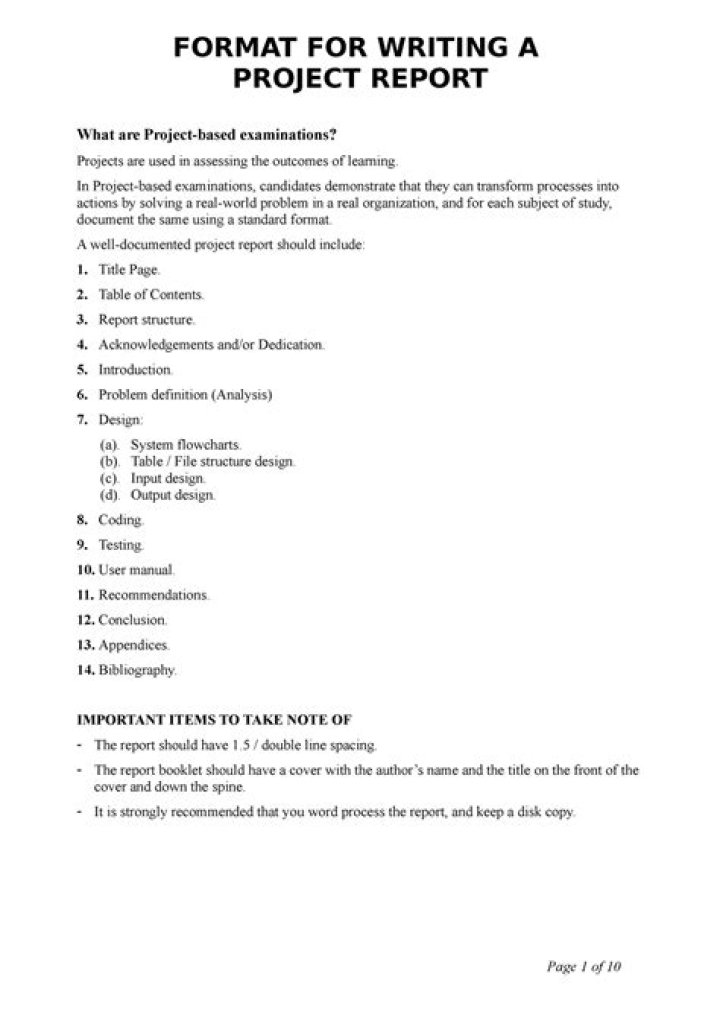 How do you write a school project report?