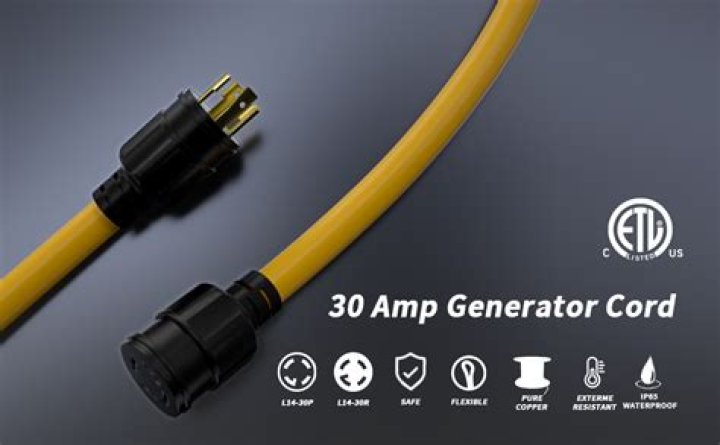 How long can a 30-amp generator extension cord be?