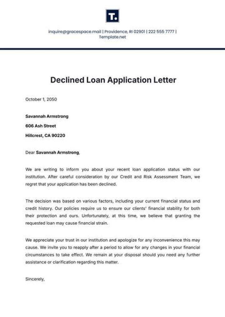 How long can you be declined for a loan?