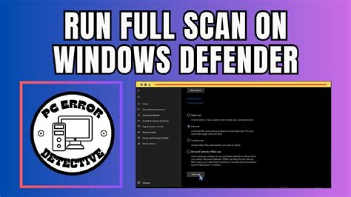 How long does a full Windows Defender scan take?