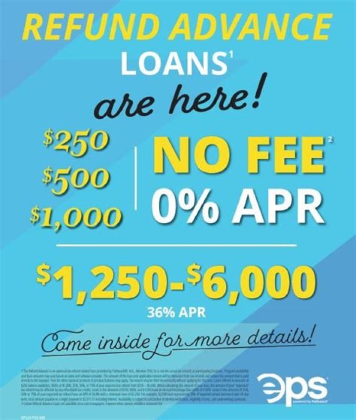 How much is the refund advance loan?