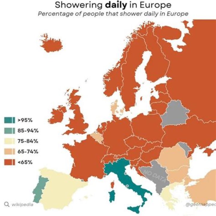 How often do French people shower?