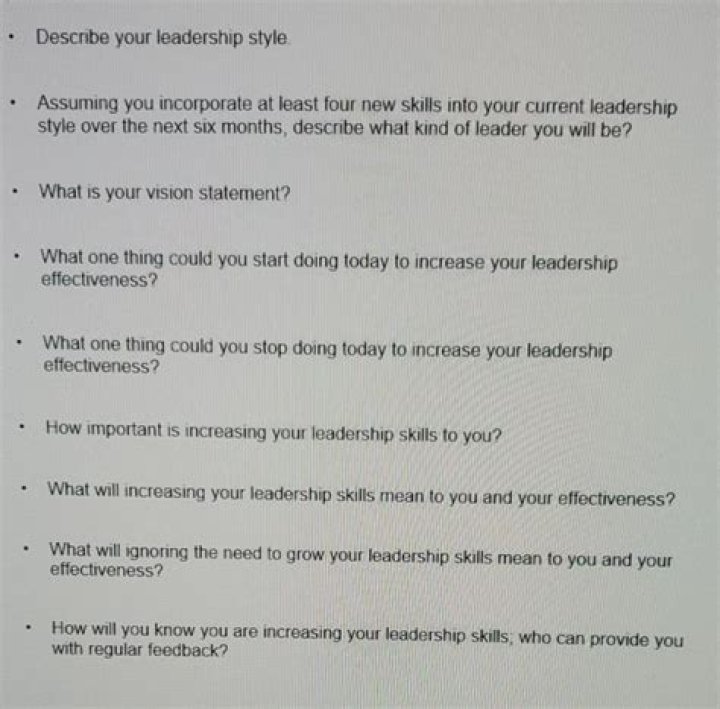 How would you describe your leadership skills?