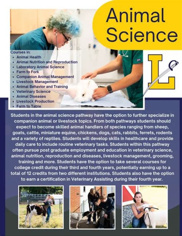 What are 5 careers related to animal science?