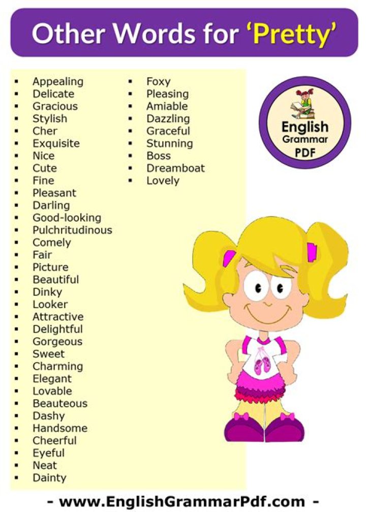 What are 5 words for pretty?