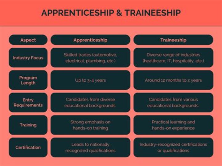 What are examples of apprenticeships?