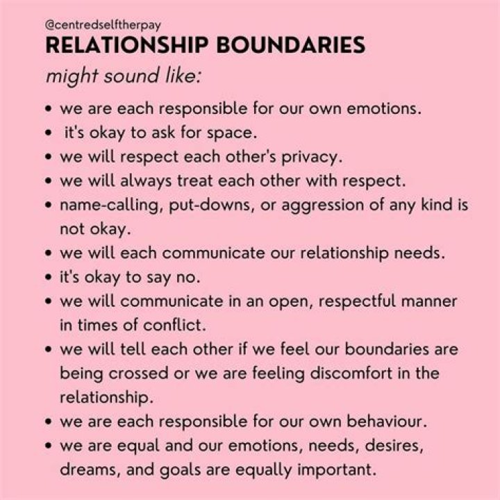 What are examples of boundaries in a relationship?