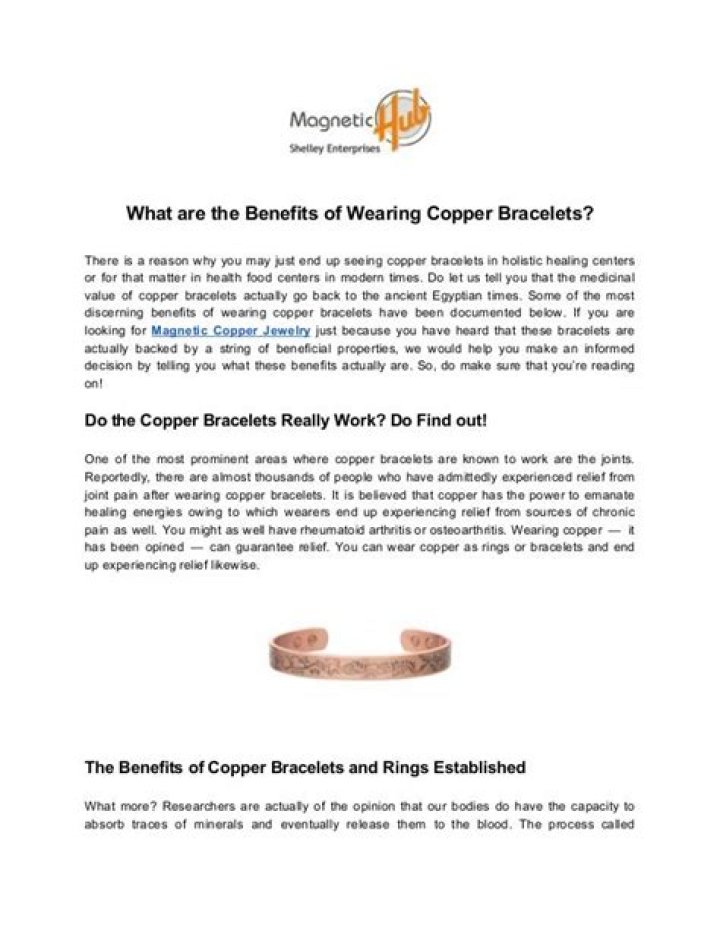 What are the benefits of wearing copper bracelets?
