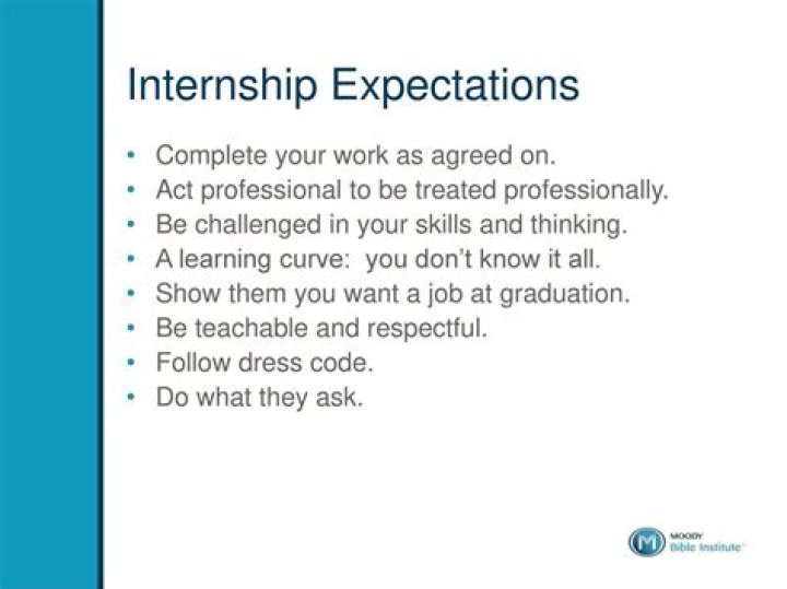 What are the expectations of an intern from the internship?