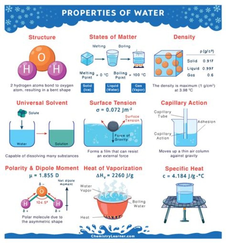 What are the properties of water?
