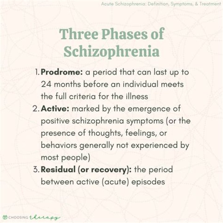 What are the three stages of schizophrenia?