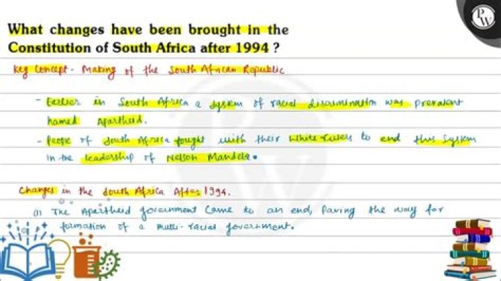 What changes have been brought in the Constitution of South Africa after 1994?