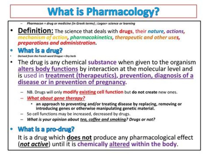 What does pharmacology mean?