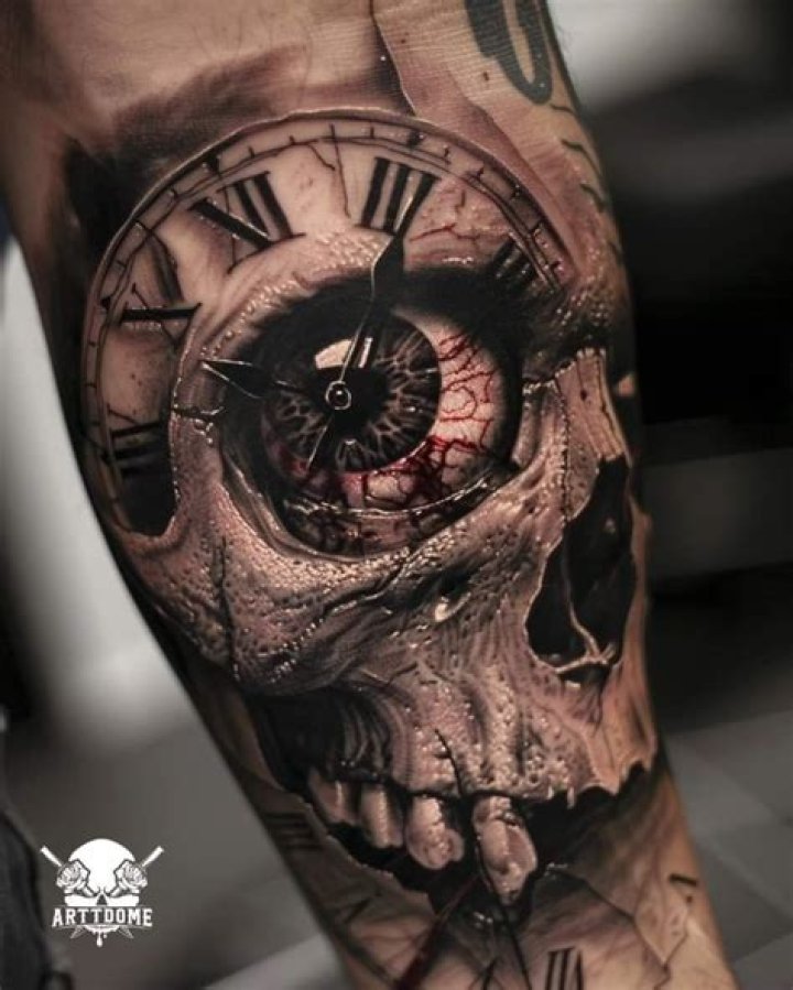 What does skull and clock tattoo mean?