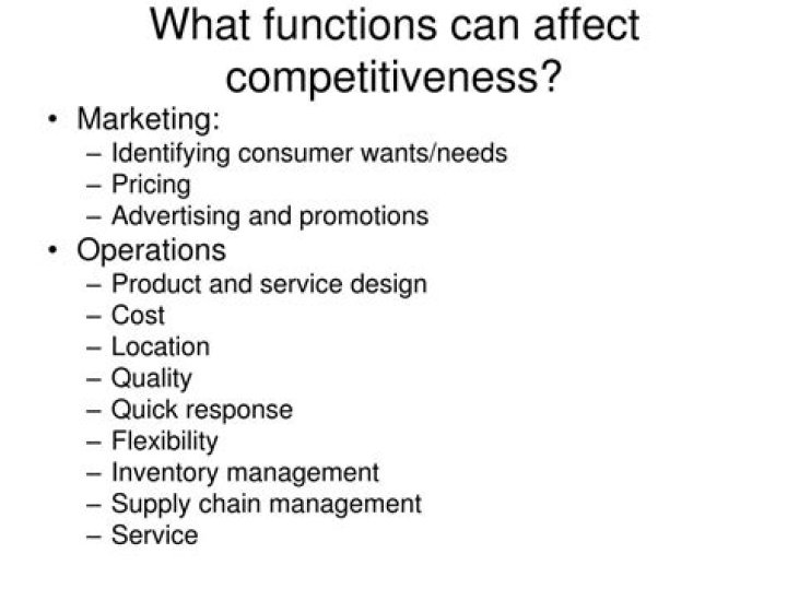 What functions can affect competitiveness?