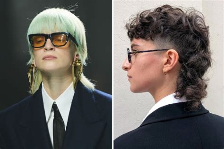 What hairstyle is business in the front party in the back?