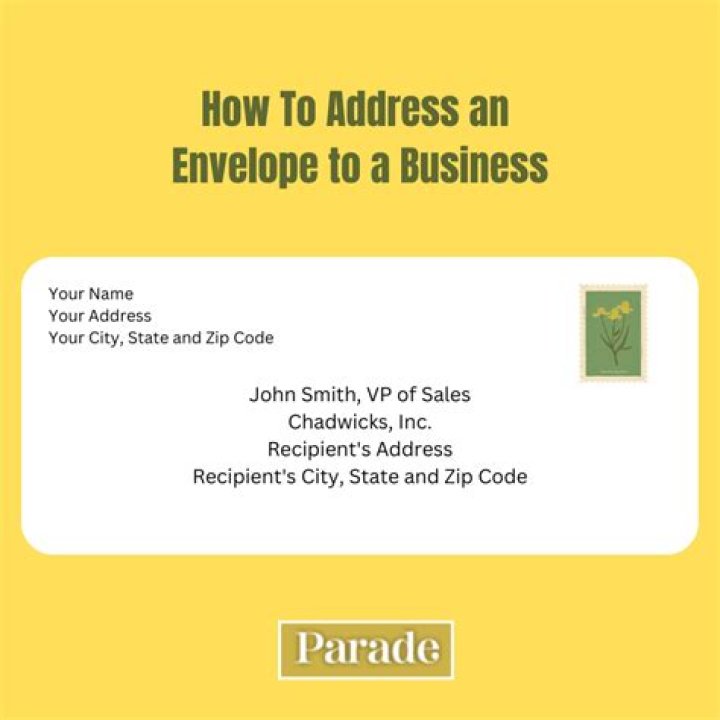 What information goes on a business envelope?