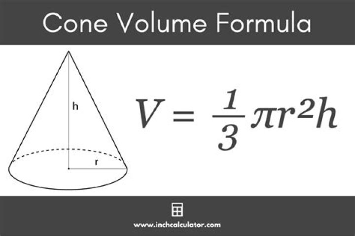What is a formula for a volume of a cone?