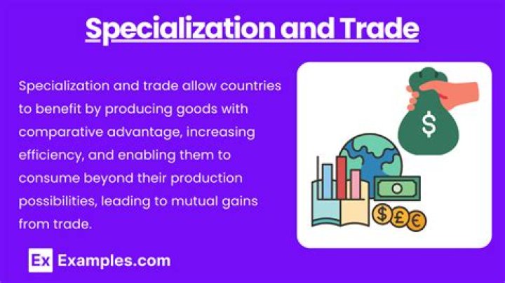 What is an example of specialization and trade?