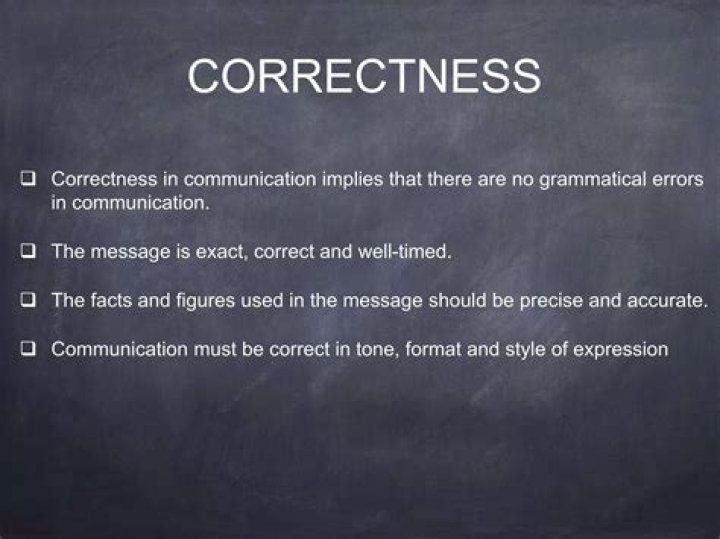 What is correctness in business communication?