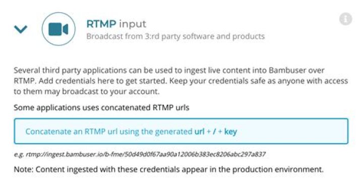 What is RTMP input?