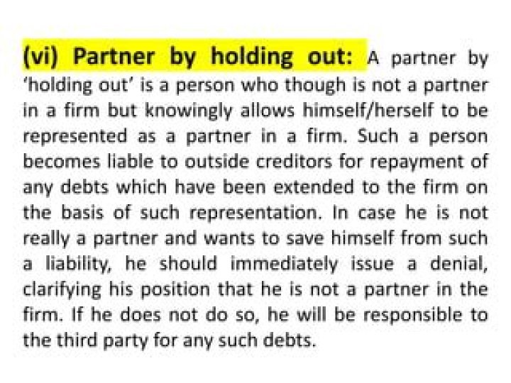 What is the difference between partner by estoppel and partner by holding out?