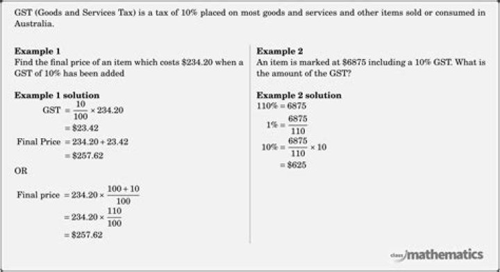 What is the formula for calculating GST?
