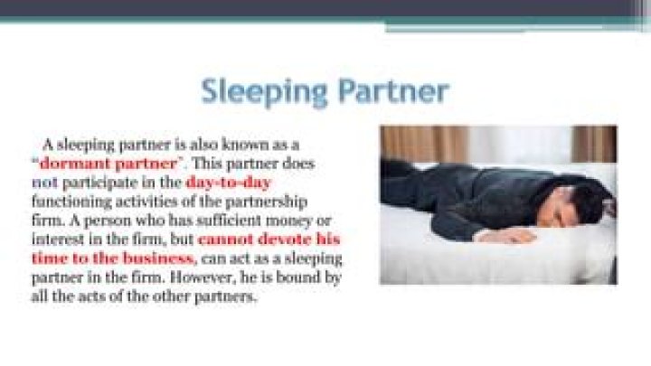What is the meaning of sleeping partner in commerce?