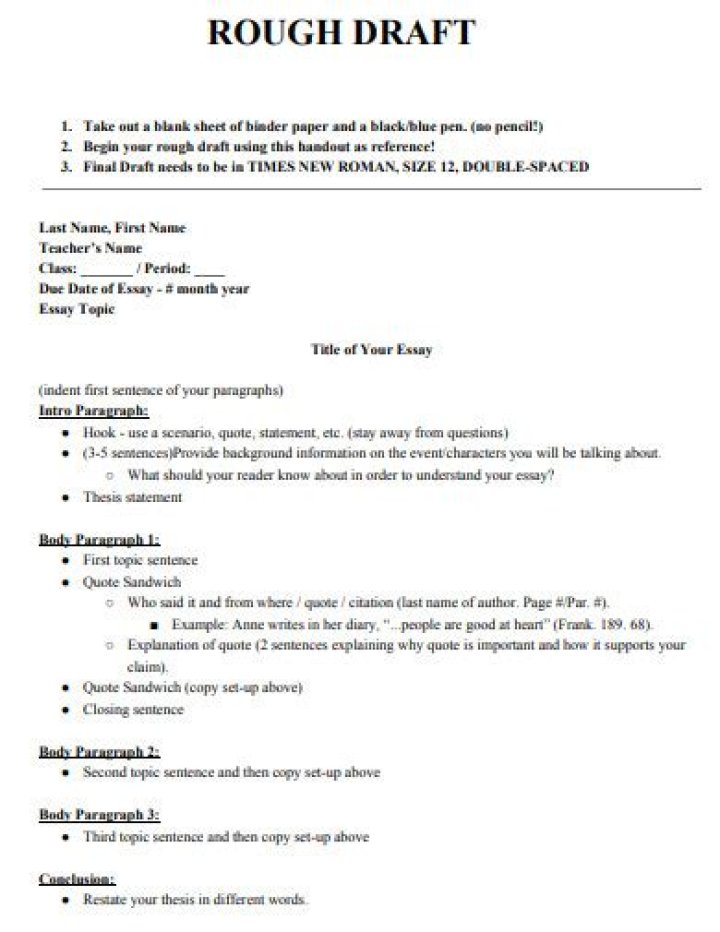 What is the purpose of rough draft?