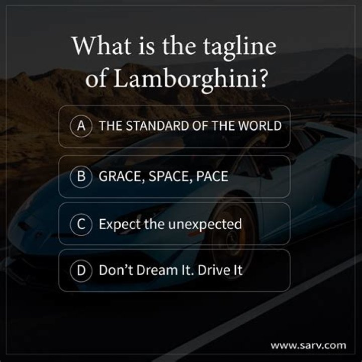 What is the tagline of Lamborghini?