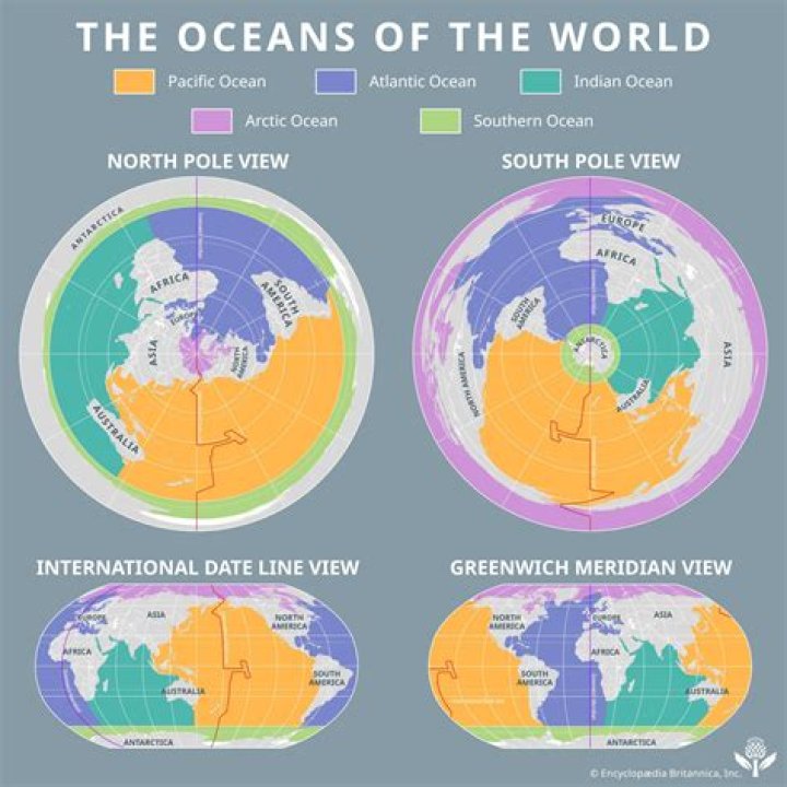 What kind of map shows oceans?