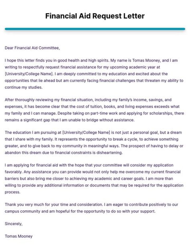 What to write in why you are applying for financial aid?