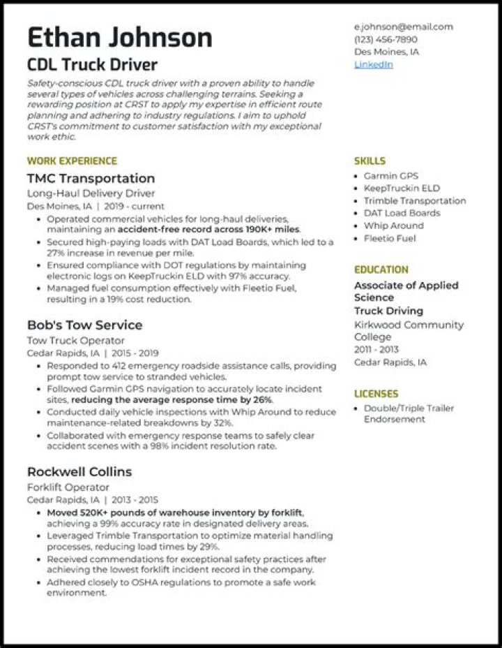 What type of job is a driver?