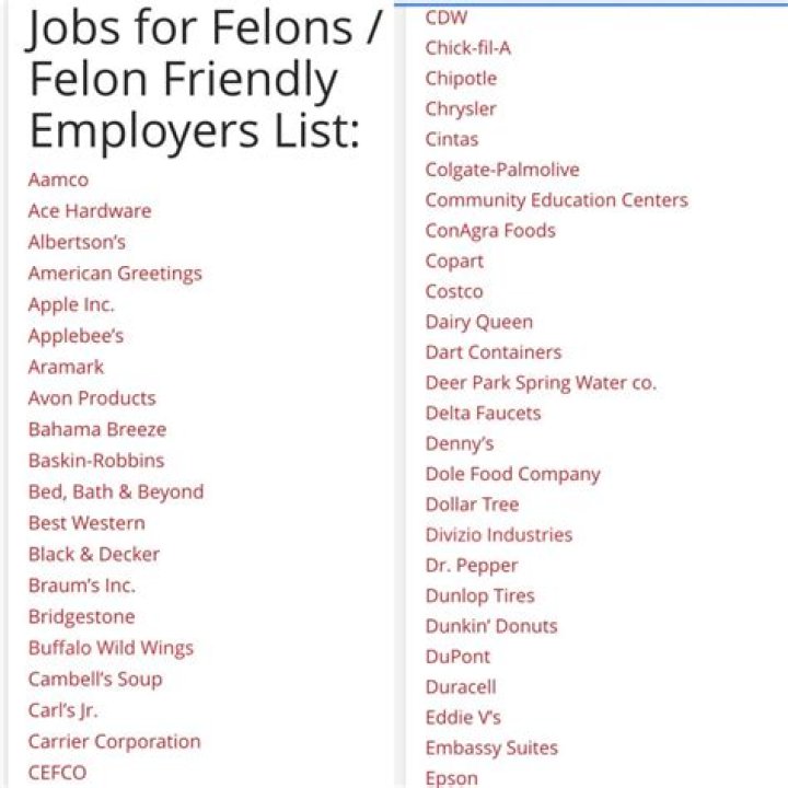 What type of jobs can a convicted felon apply for?